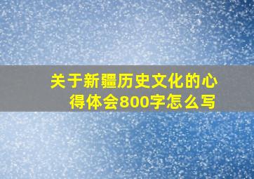 关于新疆历史文化的心得体会800字怎么写