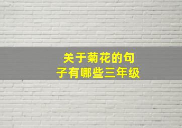 关于菊花的句子有哪些三年级