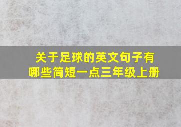 关于足球的英文句子有哪些简短一点三年级上册