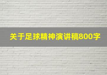 关于足球精神演讲稿800字