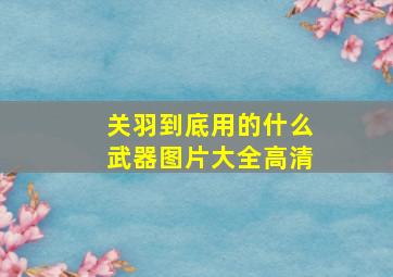 关羽到底用的什么武器图片大全高清