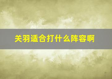 关羽适合打什么阵容啊