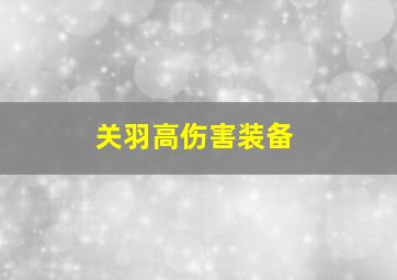 关羽高伤害装备