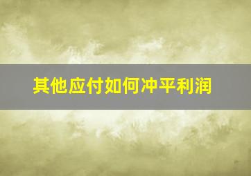 其他应付如何冲平利润