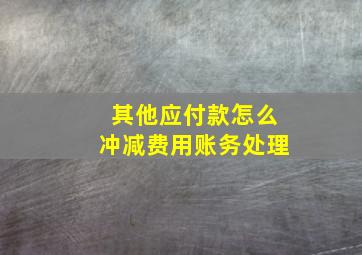 其他应付款怎么冲减费用账务处理