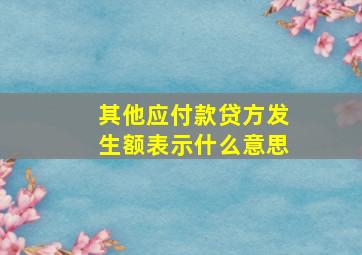 其他应付款贷方发生额表示什么意思