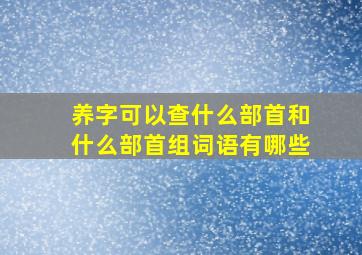 养字可以查什么部首和什么部首组词语有哪些