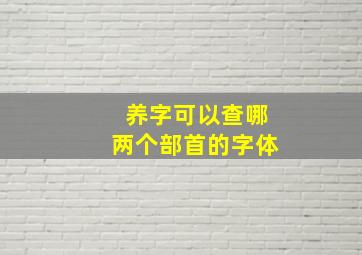 养字可以查哪两个部首的字体