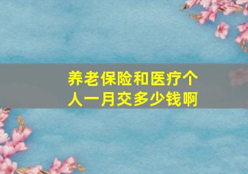 养老保险和医疗个人一月交多少钱啊