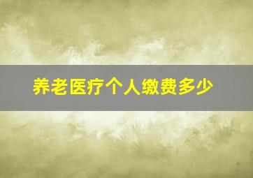 养老医疗个人缴费多少