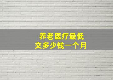 养老医疗最低交多少钱一个月