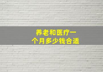 养老和医疗一个月多少钱合适