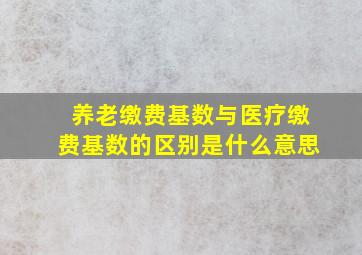 养老缴费基数与医疗缴费基数的区别是什么意思