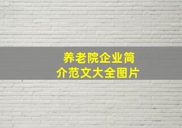 养老院企业简介范文大全图片