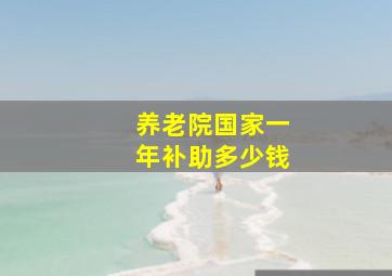 养老院国家一年补助多少钱