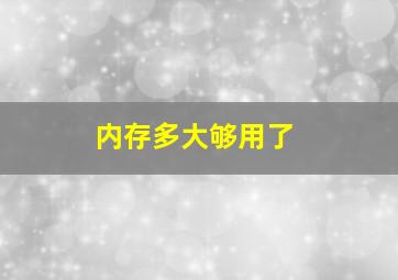 内存多大够用了