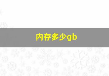 内存多少gb