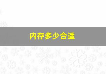 内存多少合适