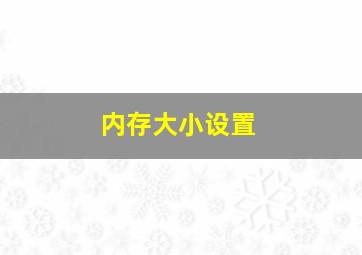 内存大小设置