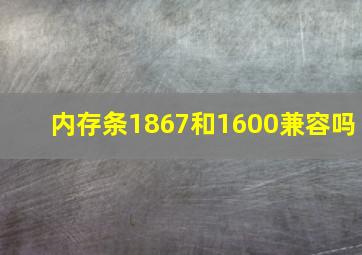 内存条1867和1600兼容吗