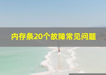 内存条20个故障常见问题