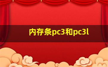 内存条pc3和pc3l