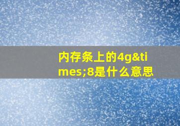 内存条上的4g×8是什么意思