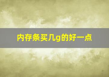 内存条买几g的好一点