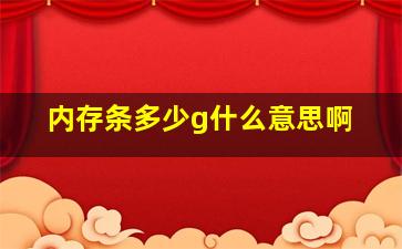 内存条多少g什么意思啊