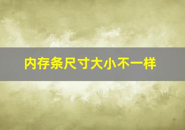 内存条尺寸大小不一样