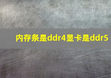 内存条是ddr4显卡是ddr5