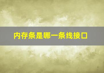 内存条是哪一条线接口