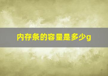 内存条的容量是多少g