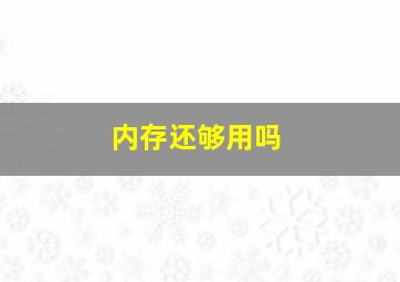 内存还够用吗