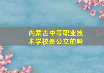 内蒙古中等职业技术学校是公立的吗