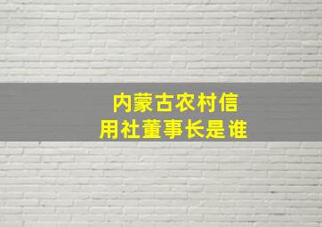 内蒙古农村信用社董事长是谁