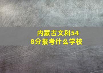 内蒙古文科548分报考什么学校