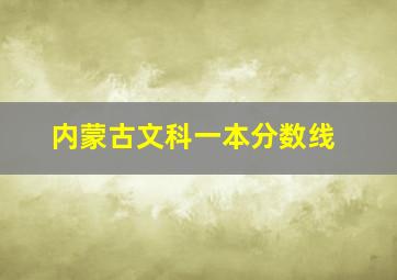 内蒙古文科一本分数线