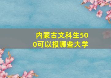 内蒙古文科生500可以报哪些大学