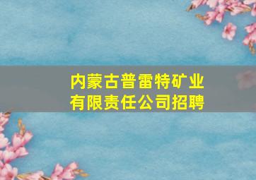 内蒙古普雷特矿业有限责任公司招聘