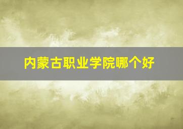 内蒙古职业学院哪个好