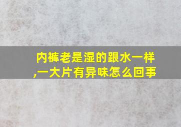 内裤老是湿的跟水一样,一大片有异味怎么回事