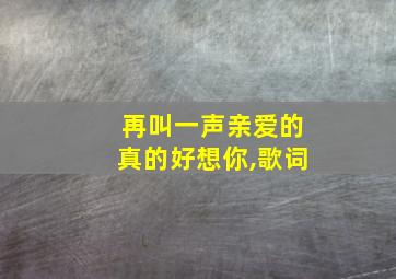 再叫一声亲爱的真的好想你,歌词