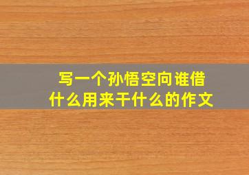 写一个孙悟空向谁借什么用来干什么的作文