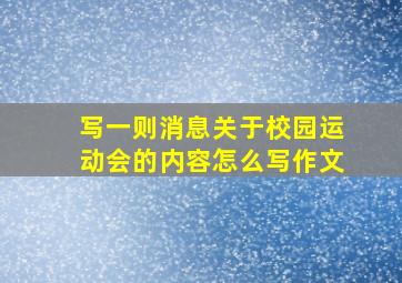 写一则消息关于校园运动会的内容怎么写作文