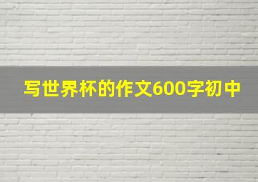 写世界杯的作文600字初中