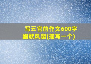 写五官的作文600字幽默风趣(描写一个)