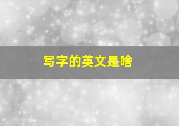 写字的英文是啥