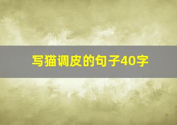 写猫调皮的句子40字