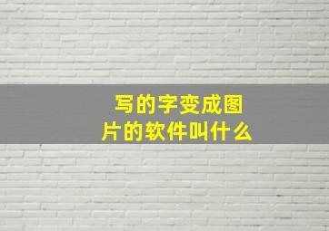 写的字变成图片的软件叫什么